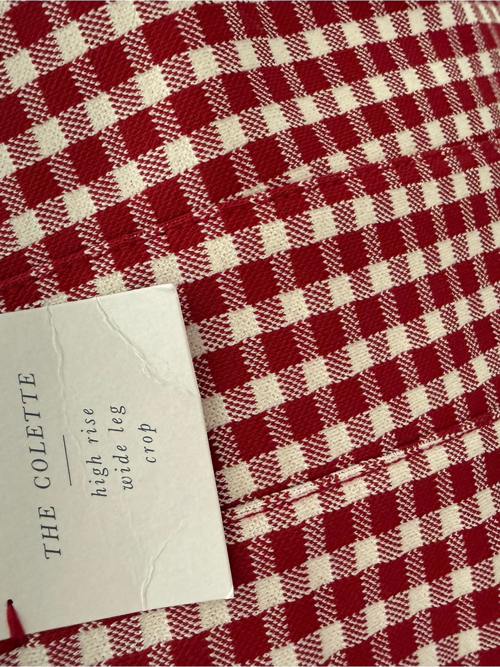 Red Gingham Ruffle-Hem Kids Pants - Picture 3 of 3